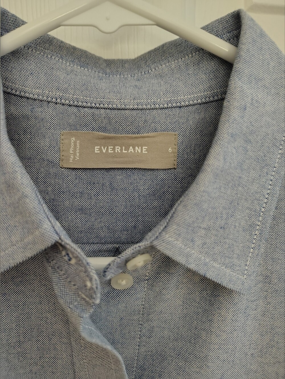 Everlane Light Blue Heathered Women's Button-down Oxford Shirt